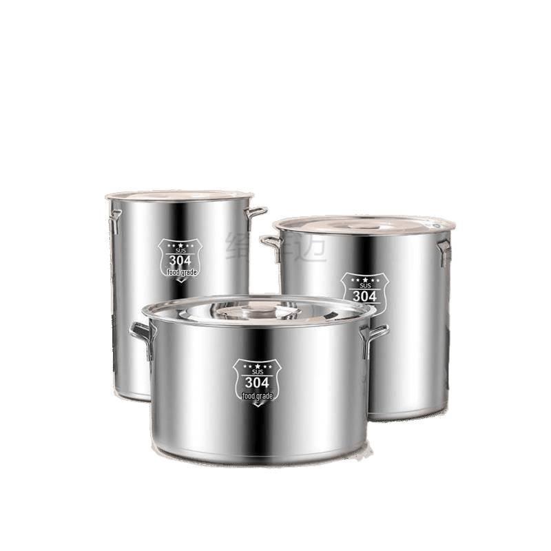 Extra dicker Eimer aus 304 Edelstahl: Großes Fassungsvermögen für Lake, Suppe, Reis und Wasser mit Deckel