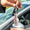 1 Cute Alpaca Acrylic Keychain 2D Graphic Design with Pink Bow Perfect for Car Rearview Mirror Home Decor PendantCarDecorations