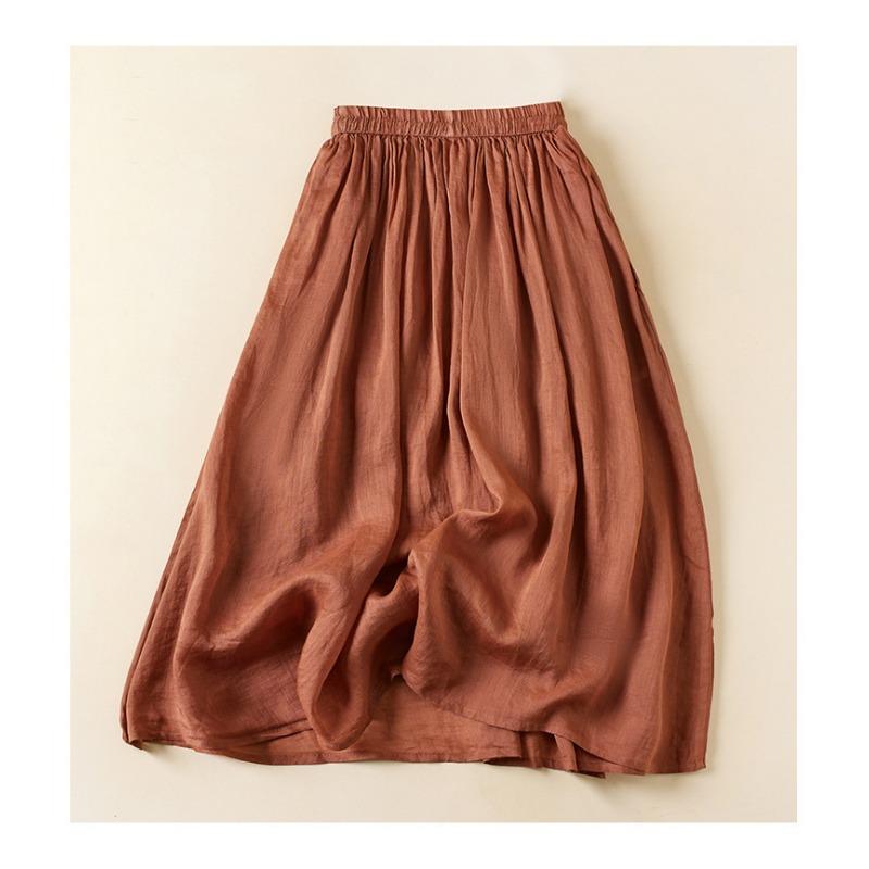 Literary Vintage Summer Mid-length Double-layer Bustier Skirt
