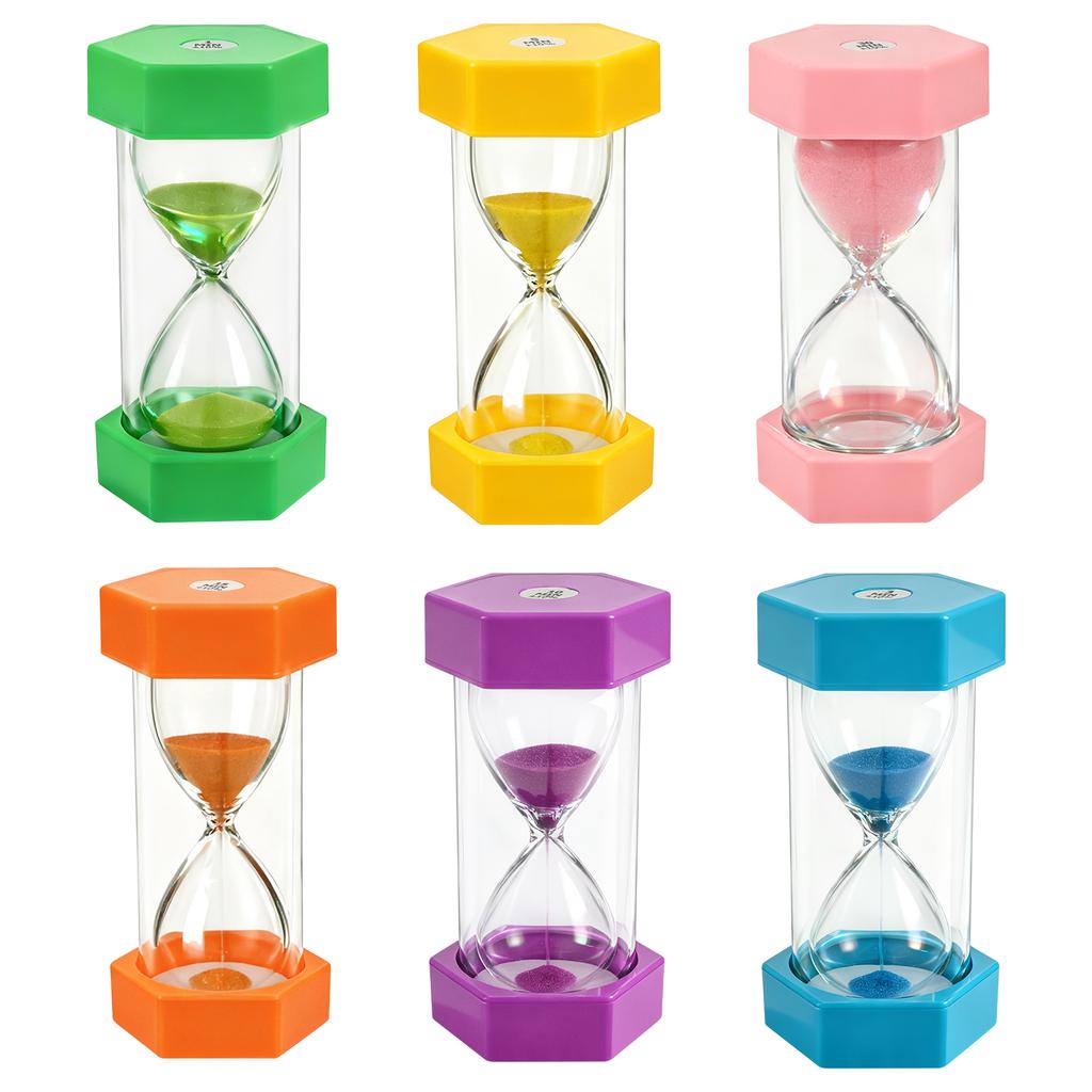 5/6/8Pcs Colourful Hourglass Timer Multi-purpose Hourglass Timers Set Decorative Sand Timer Cooking Timers for Game Study Sports