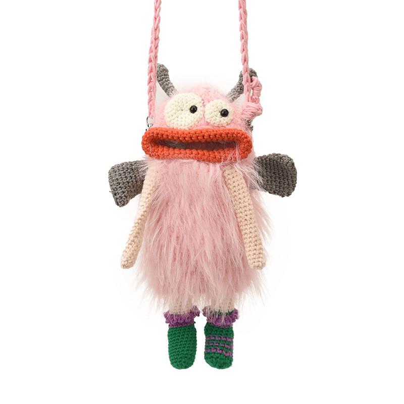 Funny Big Mouth Woven Crossbody Bag For Daily Casual Wear