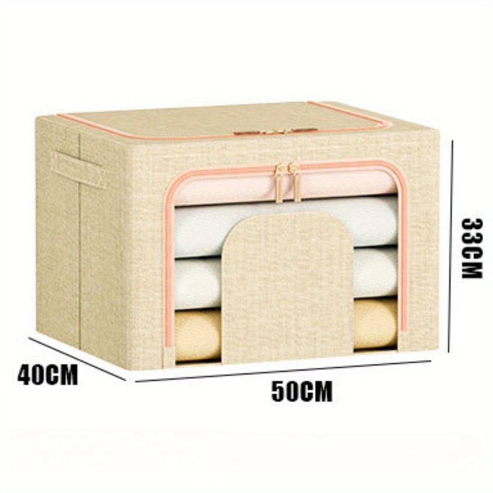 24/66L Large capacity clothes basket Steel frame foldable clothes storage box Cotton quilt hat scarf Wardrobe organizer