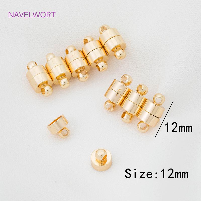 18K Gold Plated Heart Magnet Clasps Charms Brass Metal Magnetic Connector For Bracelet Necklace Making DIY Accessories Wholesale
