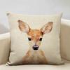Animal Portrait Bear Lion Tiger Deer Cushion Cover Home Decoration Linen Pillow Cover 45x45cm Sofa Pillow Case Children's Gift