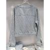 2025 Spring/Fall Beaded Slim Denim Jacket with Diamond Quilting