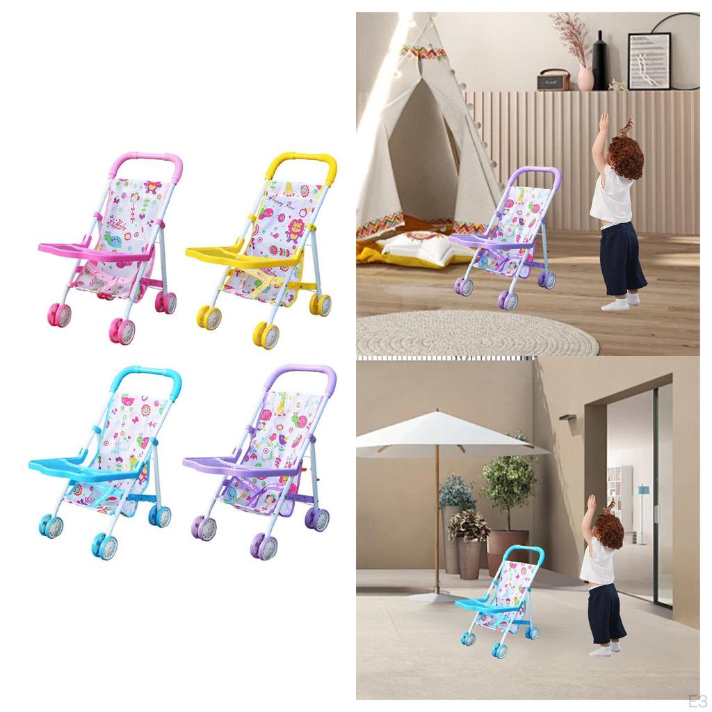 Doll Stroller Toy Creativity Interactive Role Play Simulation Pushchair