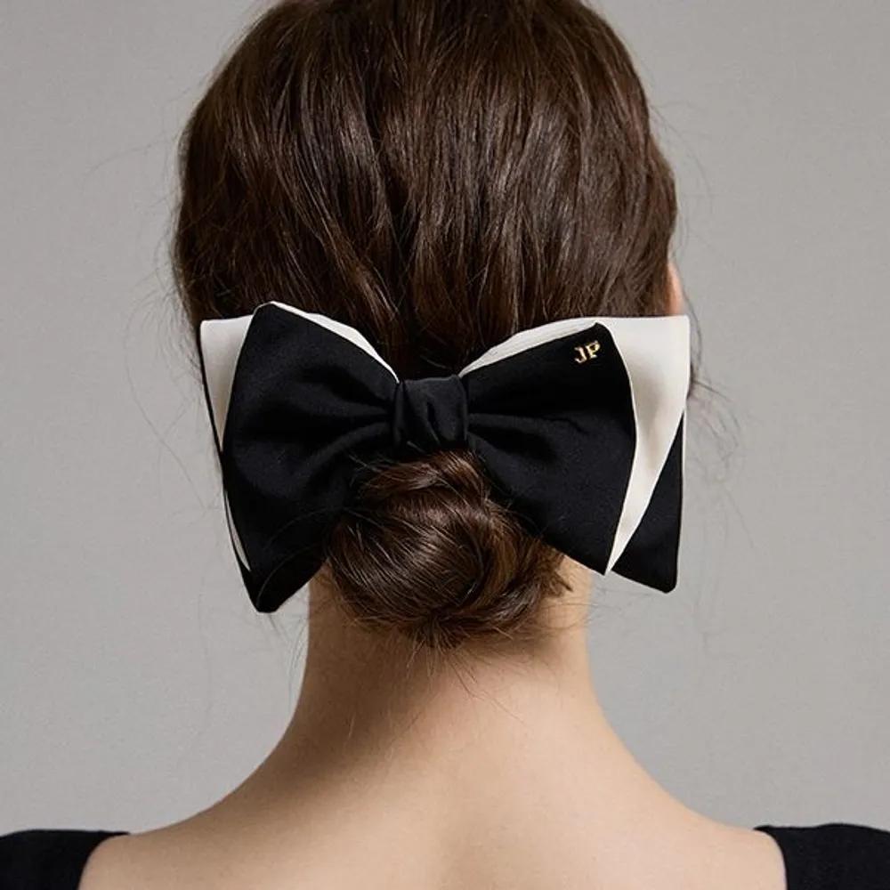 Color Block Ribbon Automatic Pin JP-24-398AB black