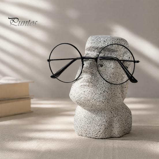 Sturdy Vinyl Glasses Stand Moai Eyeglass Holder, Abstract Easter Island Stone Stand, Fun Nose Bridge Support Holder Creative Display Stands,
