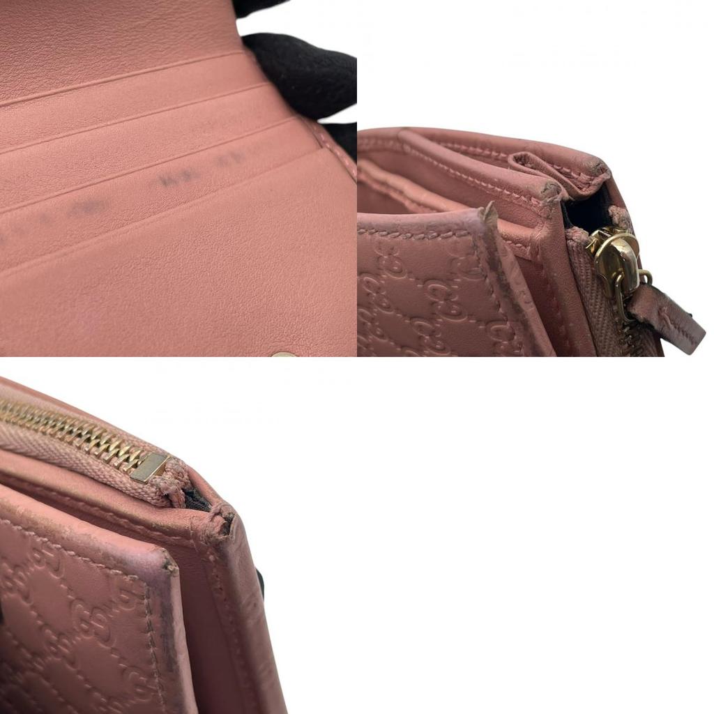Used GUCCI Bifold Wallet Micro Guccisima micro Gucci sima bifold walletBifold Wallet pink leather Women