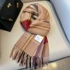 Small fresh white plaid scarf WO100 wool scarf women's winter warm scarf birthday gift