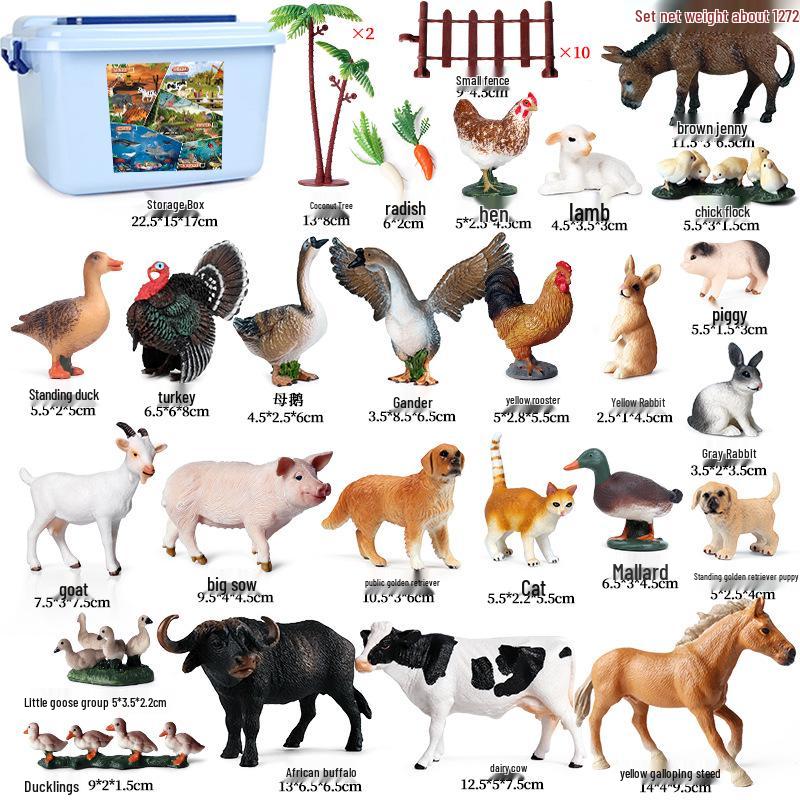 Wild Safari Animal Figurines: Giraffe, Elephant, Rhinoceros, Brown Bear, Tiger, Lion, Leopard, Hippopotamus - Solid Cognitive Toys