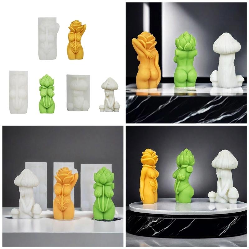 Rose Mushroom Body Silicones Mould Human Body Candle Molds Casting Mould Ornament Molds Craft Supplies Epoxy Resin Molds