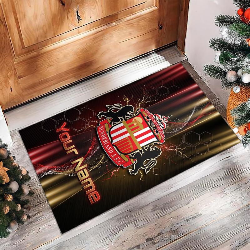 Sunderland FC Printed Crystal Velvet Rug Non‑Slip Crystal Velvet Carpet For Sofa Bedroom Indoor Home Decoration