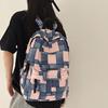 Student Schoolbag Contrast Color Women's Denim Backpack Large Capacity Backpack
