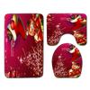 Christmas Shower Curtain Floor Mat Combination Four-Piece Set Bathroom Toilet Carpet Shower Room Mat Foot Mat