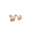 Gold-Plated, Square Pearl Stud Earrings - French Retro Style, Versatile, High-End Accessories for Women