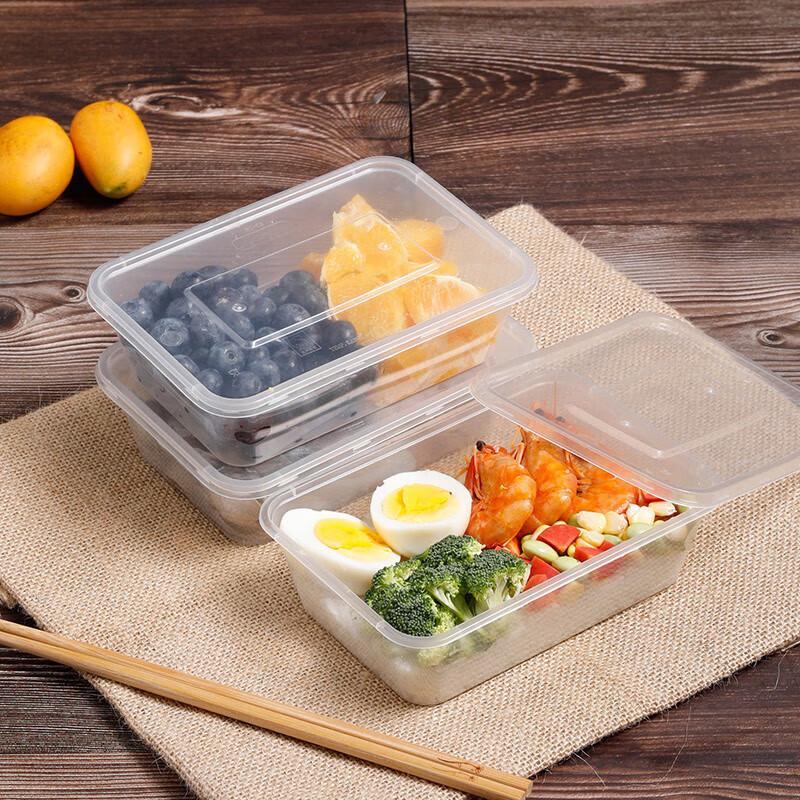 MARYYA Disposable Rectangular Food Containers with Lids, 750ml (20 Pack)