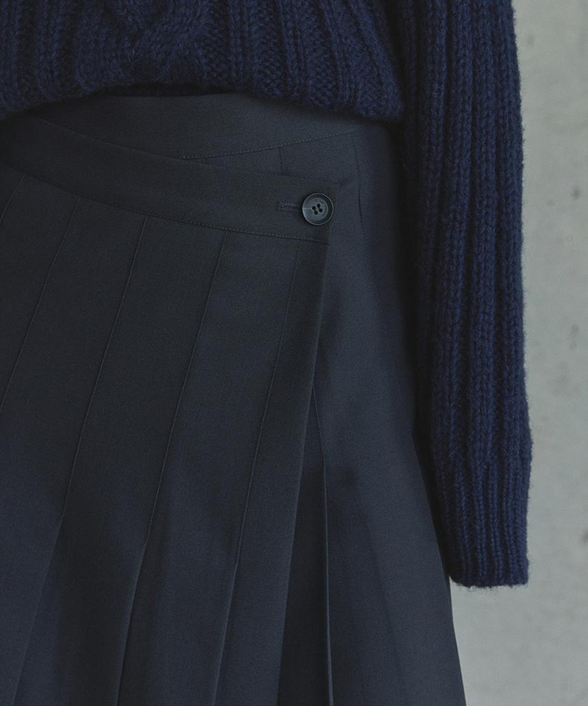 Ihr Asymmetrical Pleated Skirt / Charcoal