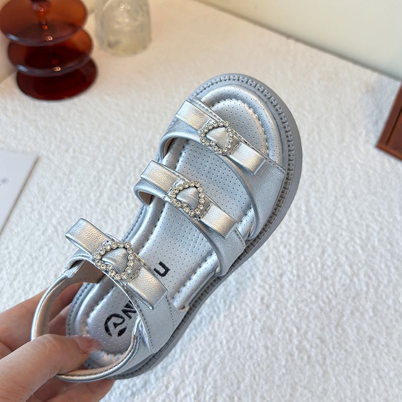 New Arrival Fashion Summer Kids Outwear Shoes Rhinestones Bow Princess Baby Girls Sandals