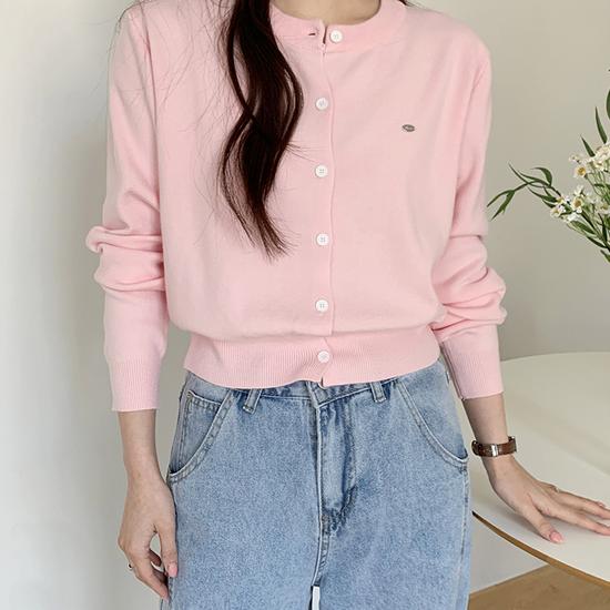 Like Silver Logo Pendant Round Knit Cardigan 7 Colors