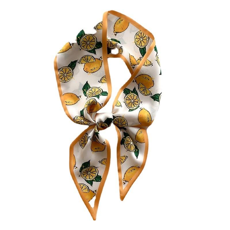 New Korean Style Decorative Thin Narrow Striped Small Scarf for Women's Hairband Decorative Scarf with Long Ribbon Scarf for Women