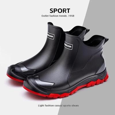 Herren Gummistiefel Outdoor Wasserdichte Gummischuhe Rutschfeste Arbeitswasserschuhe für Herren Winter Baumwoll-Regenstiefel Gummi-Angelstiefel