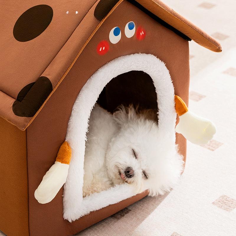 New Cheese Cookie House House Autumn and Winter Warm Enclosed Dog House Small Dog Sleeping Cat House Pet House