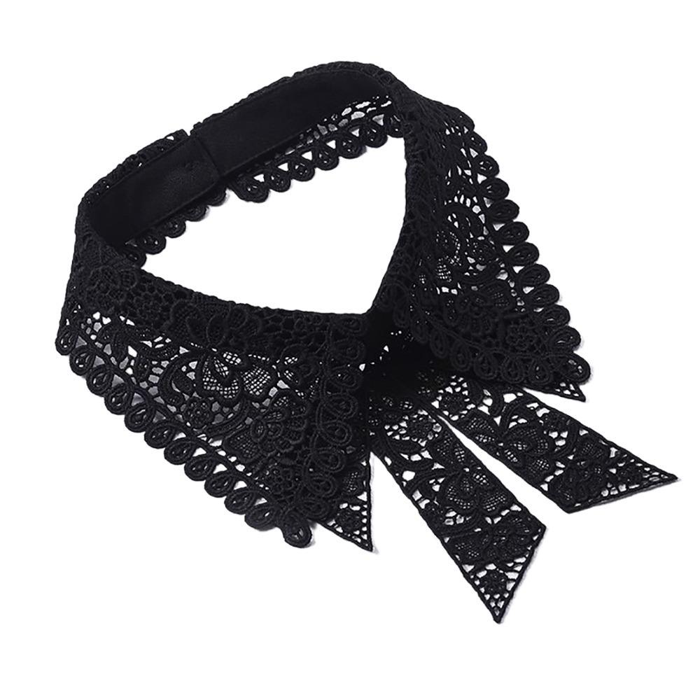 Black White False Collar Lace Floral Decoration Collar Fashion Fake Collar  Women Girls