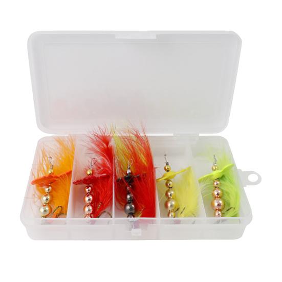 5Pcs Metal Baits Fishing Lures with Treble Hook Bright Color Compact Design Portable Rotating Sequins Crankbait for Bass Trout Perch