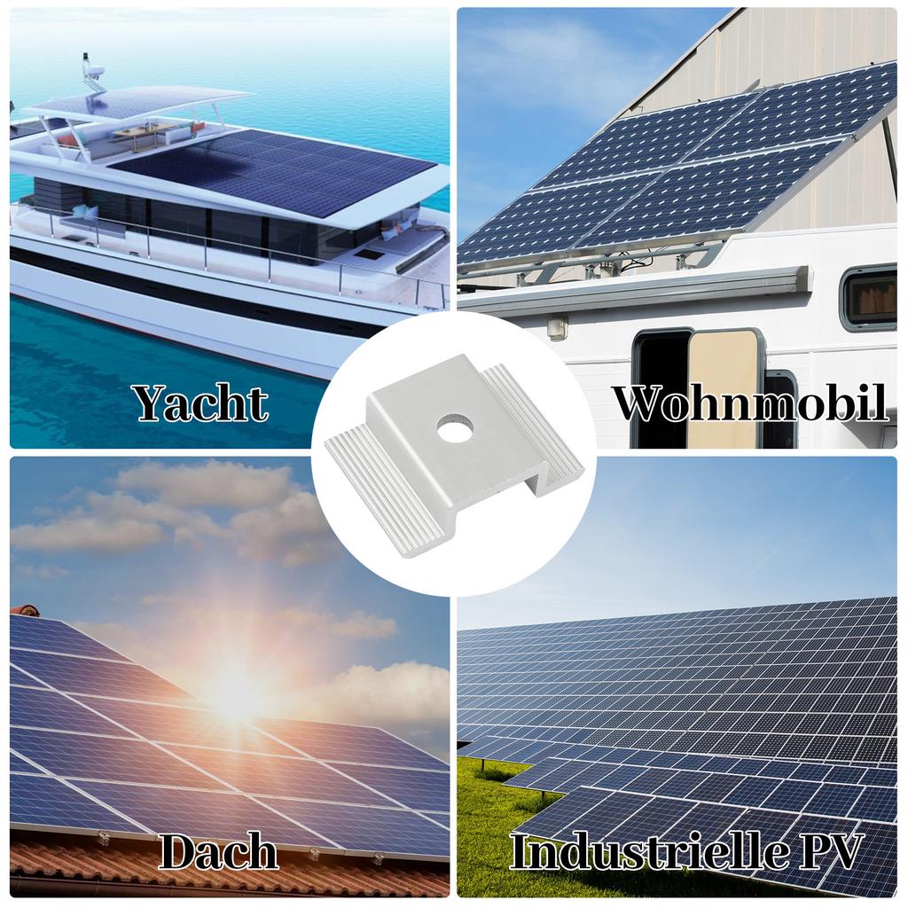20/50 Pcs Solar Panel Mid Clamps Solar Panel Mounting Bracket Clamp Wide Photovoltaic Support Solar System Accessories
