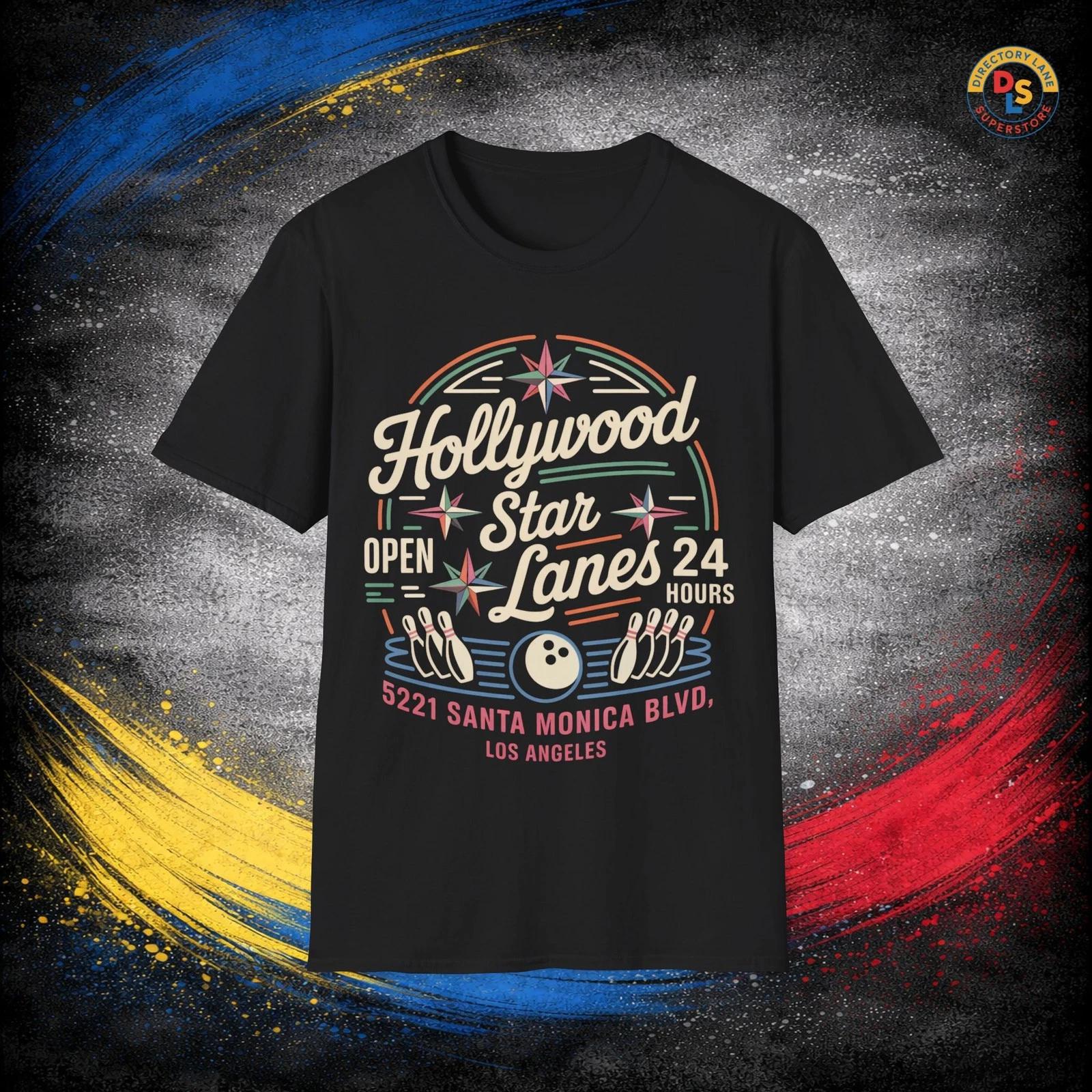 

Hollywood Star Lanes Bowling T-Shirt The Big Lebowski Movie Unisex Softstyle Tee 4XL