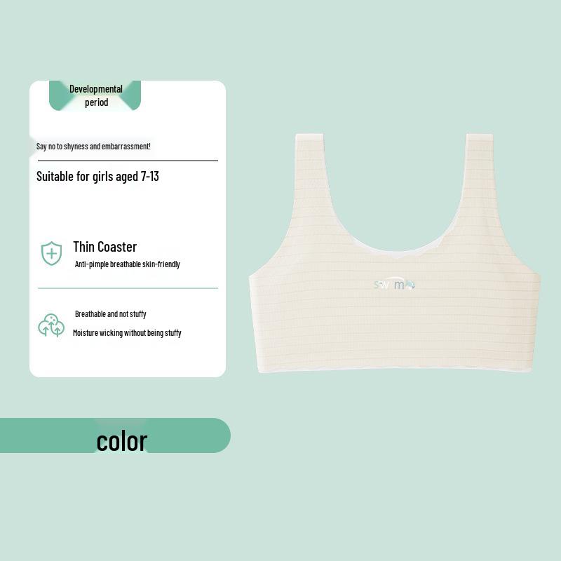 Seamless Camisole Bra for Girls - Wide Strap, Anti-Nipple, Perfect for Puberty 2XL