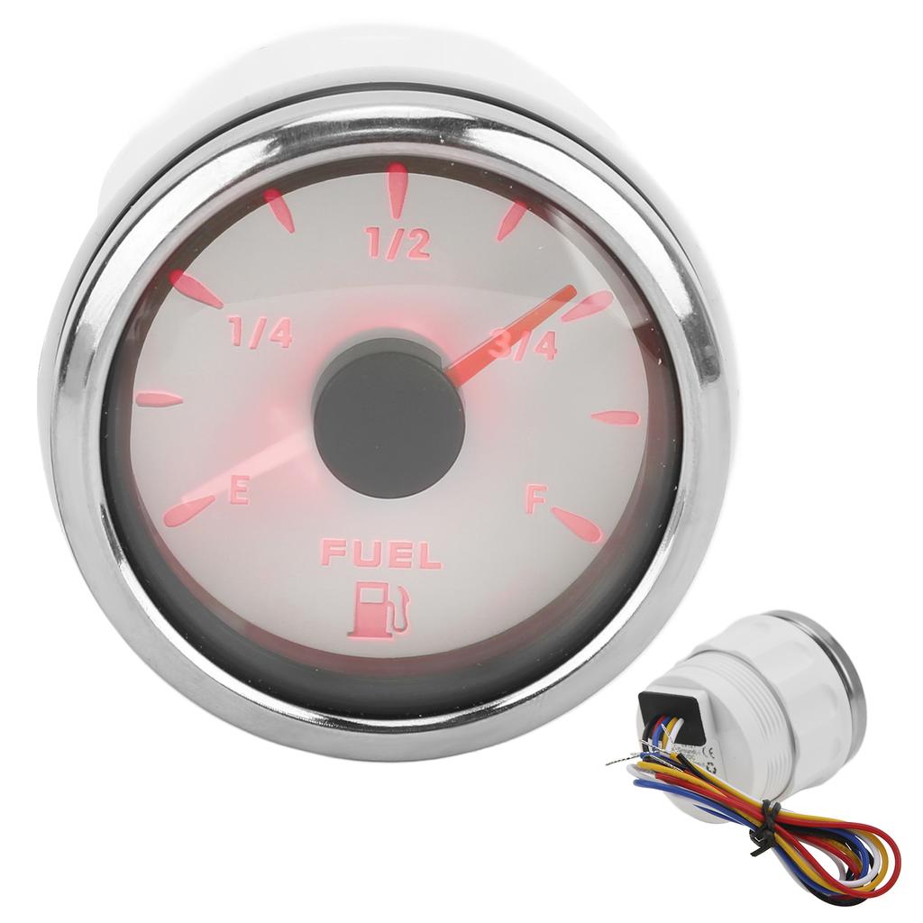 52MM Fuel Level Gauge 0‑190 Ohm  Fuel Tank Meter with 7 Color Backlight for Car Boat RV Yacht