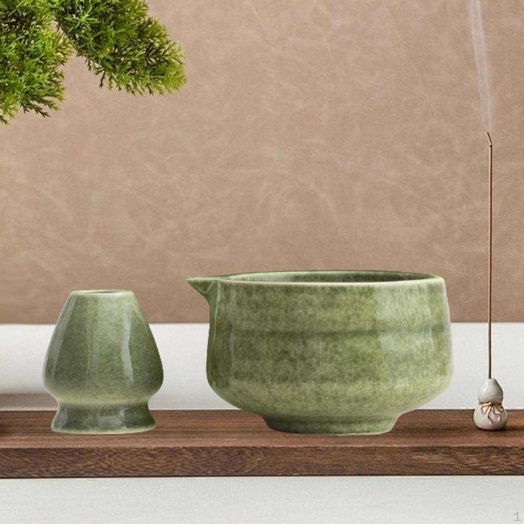 Japanese Ceramic Matcha Bowl Tea Cup with Spout for Whisking Traditional Porcelain Chawan