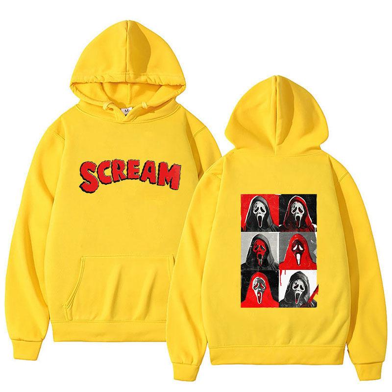 Europe and The United States Scream Around The Hoodie Long Sleeve Hooded Sweatshirts Unisex Y2K Street Fashion Pullover Clothing