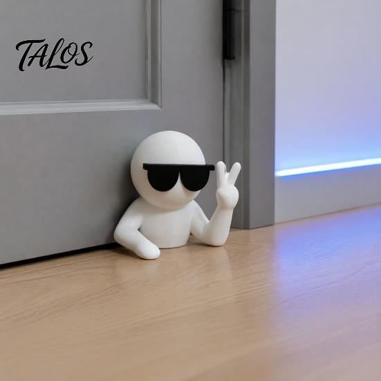 Cute Desktop Ornament Villain Doorstop with Cool And V-sign Gesture, 3D Printed Funny Doorstop, Door Wedge Decorative Stopper for Bedroom Office
