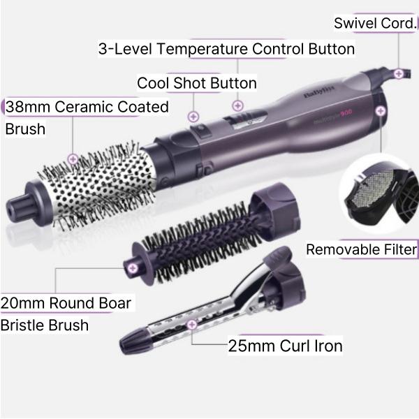 Barbieless Multi Styler AS100VK Professional All-in-One Hair Styling Tool for Curling, Straightening & Volume