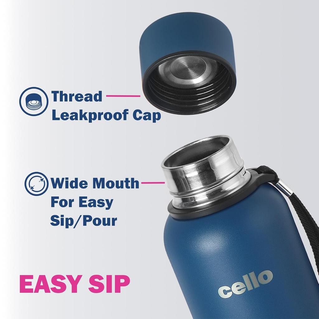 Isolierte Edelstahl-Reiseflasche für heiße und kalte Getränke | Auslaufsichere 900ml-Flasche mit grifffreundlichem Design und breiter Öffnung