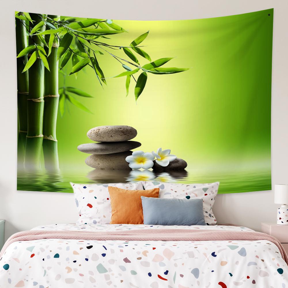 Green Garden Posters For Outside Real Shot Scene Plant Tapestry Lake Waterfall Natural Scenery Aesthetic Room Decor Decoration