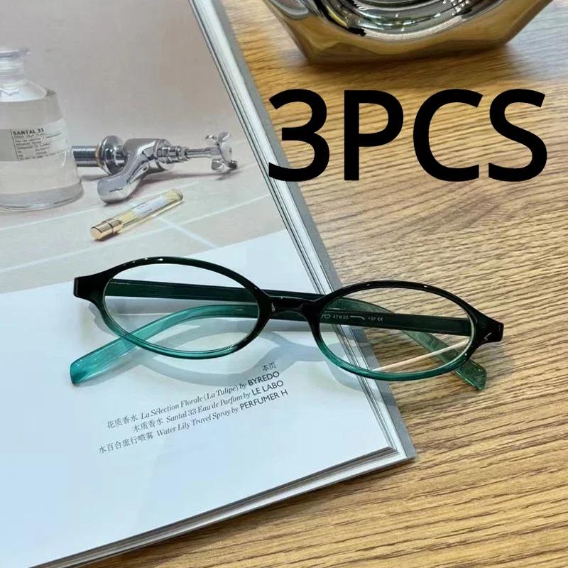 10Pairs Vintage Small Oval Glasses Girls Y2K Style Red Green Frame Glass Eyewear Decorative Outdoor Anti-blue Eyeglasses Gifts