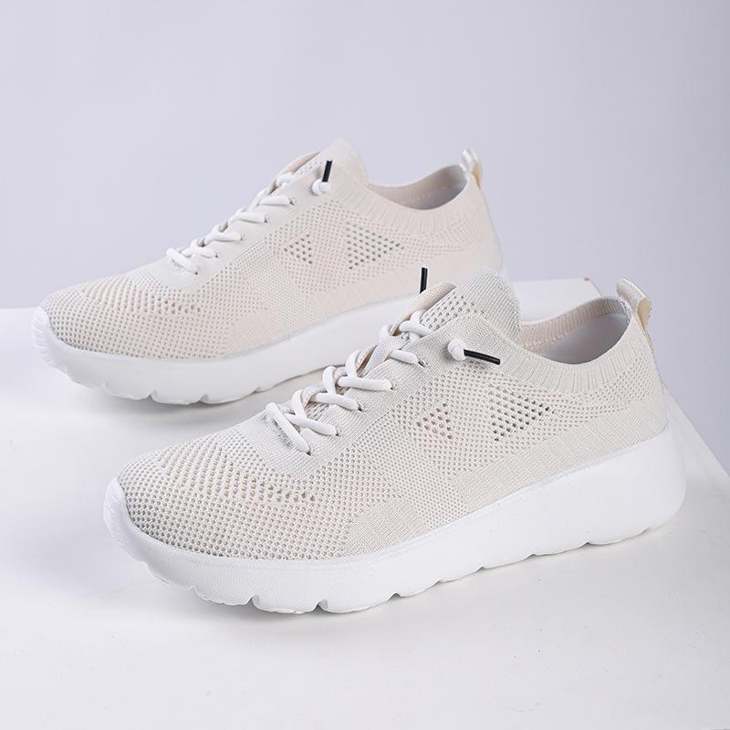 Four Seasons Breathable Flying Weaving Men's Shoes Lightweight Running Shoes Fashion Mesh Shoes Large Size Casual Shoes Women's Sneakers