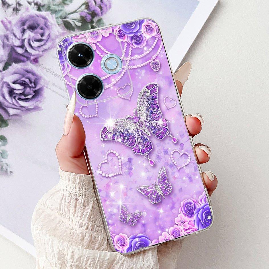 New For Xiaomi Redmi 13x 4G Case Cute Cartoon Panda Machine Flower TPU Soft Silicone Cover For Xiomi Redmi 13X Shockproof Bumper