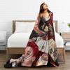 Kpop Ateez Choi San Blanket Warm Print Plush Throw Blanket For Bedroom Picnic Flannel Bedspread Bed Cover