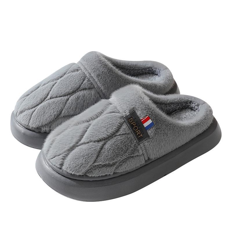 Ανδρικές Εξαιρετικά Μεγάλες Χνουδωτές Βελούδινες Βαμβακερές Παντόφλες - Έκδοση Χειμώνας 2024, Ζεστές & Άνετες για Εσωτερική Χρήση