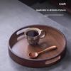 Tea Tray Tea Set Tea Cup Water Cup Tray Home Living Room Fruit Dim Sum Round Dry Soak Tray Bamboo Tray Tea Ceremony