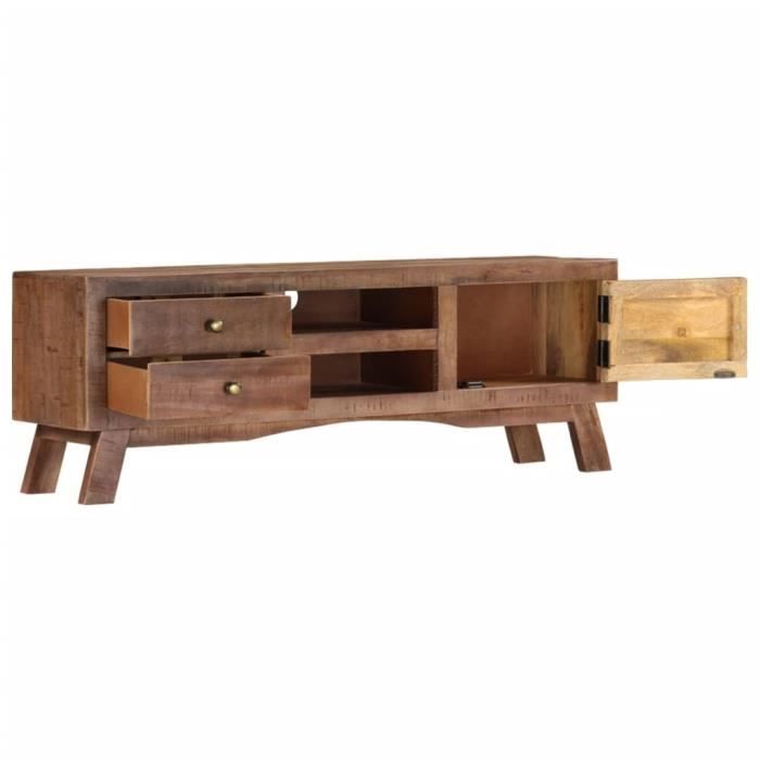 VidaXL Meuble TV 110x30x40 cm Bois de manguier brut
