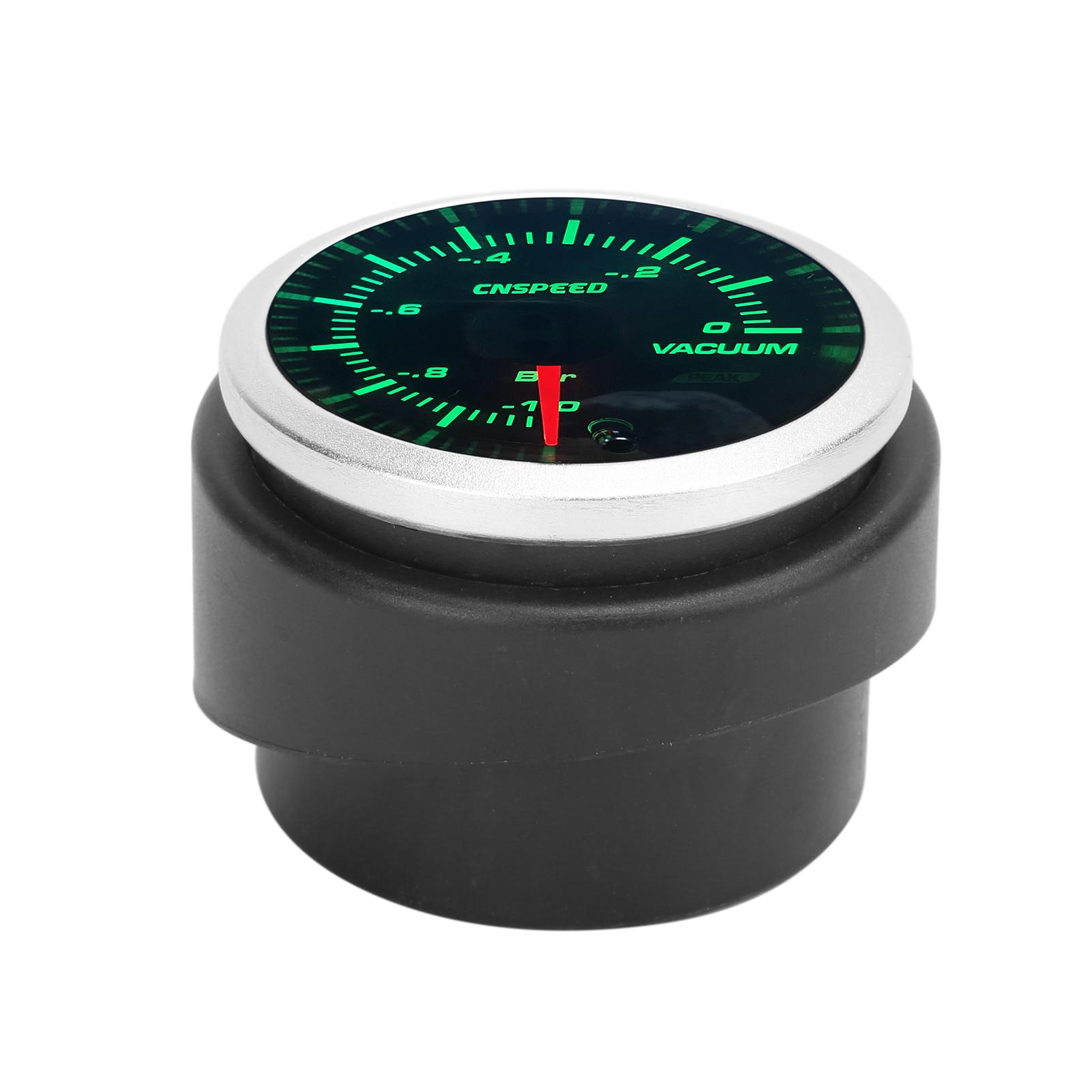 

52mm Vacuum Gauge with Sensor ‑1‑0 Bar 10‑Color LED Light Stepping Motor Meter for 12V Gasoline Vehicles