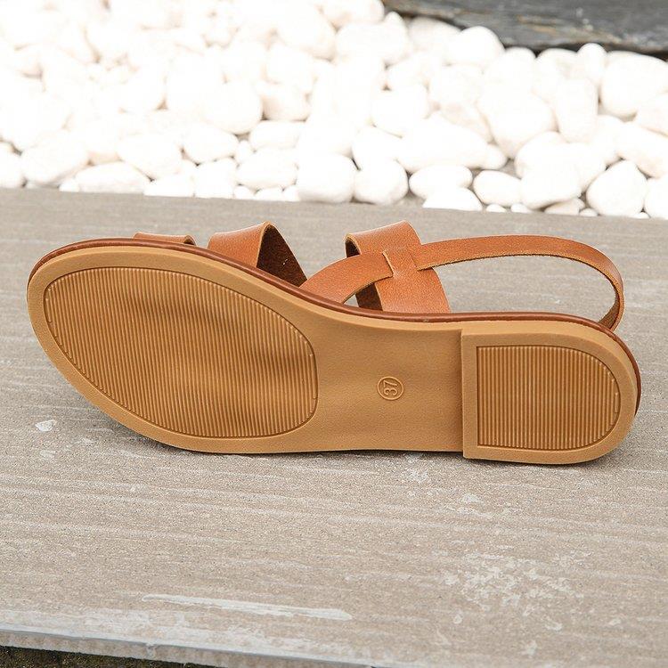 Plus Size Buckle Flat Toe-Baring Sandals for Women