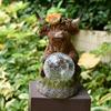 Resin Highland Cow Solar Garden Statue With Welcome Sign & Sunflower Solar Lantern Outdoor Yard Lawn Decor Ornament