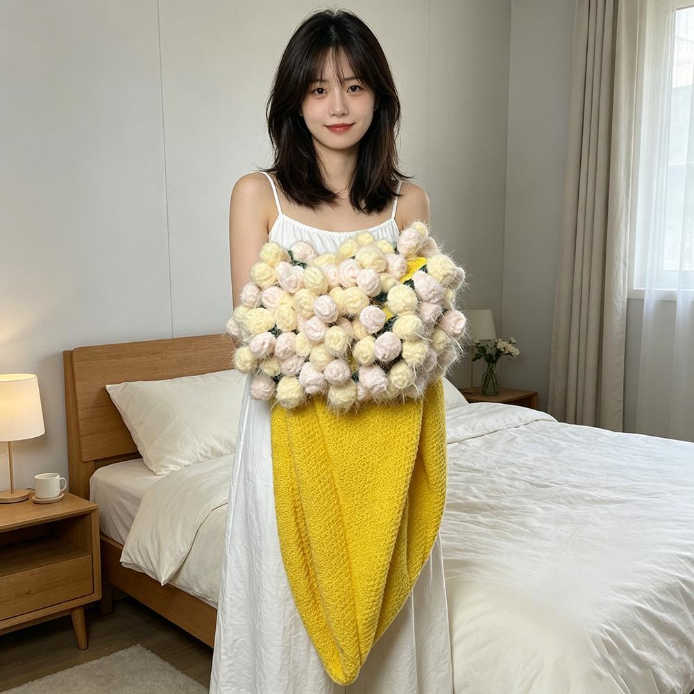 Sunflower Rose Bouquet Blanket - Perfect Mother's Day or Birthday Gift for Mom or Best Friend, Featuring a High-End Feel.